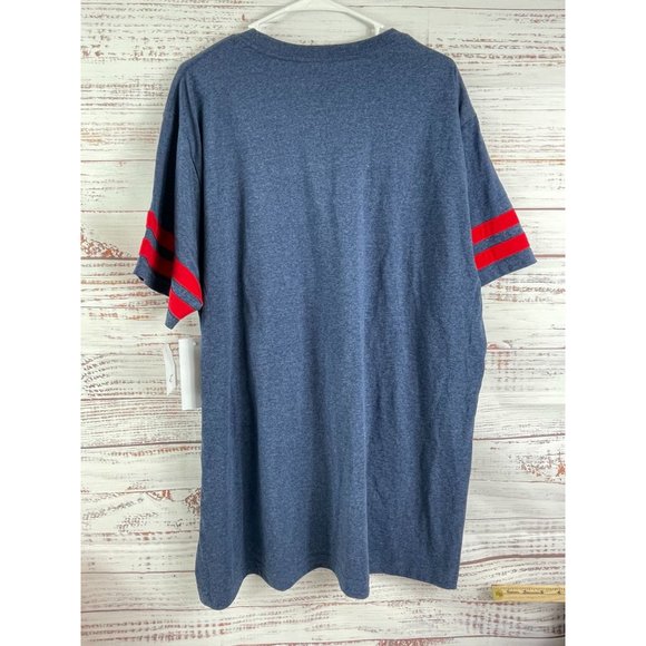 NWT Neff Heather Blue w/ Red‎ Stripe 3XL T-shirt - Picture 2 of 5